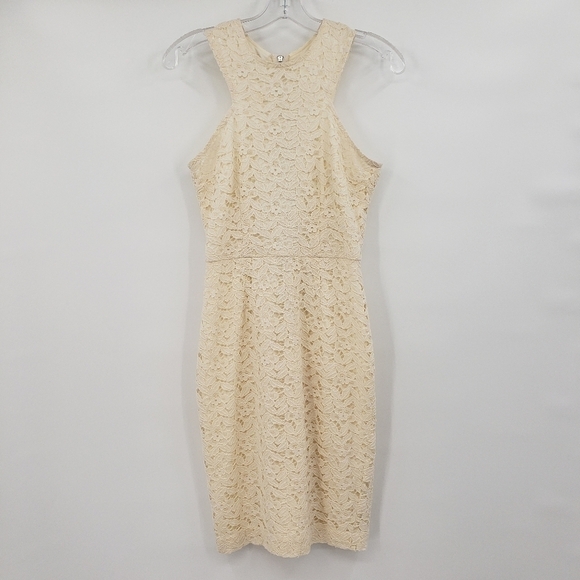 London Times Ivory Floral Lace Casual Mini Dress - Picture 1 of 8